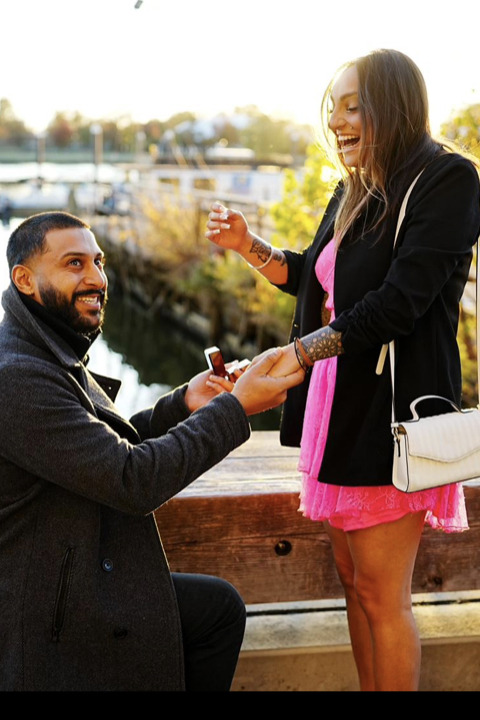 Photograph of a beautiful couple getting engaged