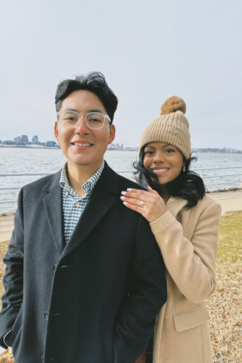 Photograph of a beautiful couple getting engaged