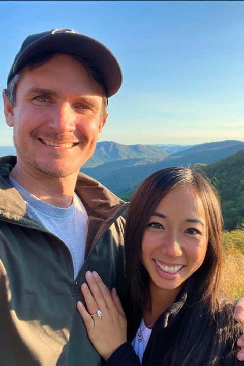 Photograph of a beautiful couple getting engaged