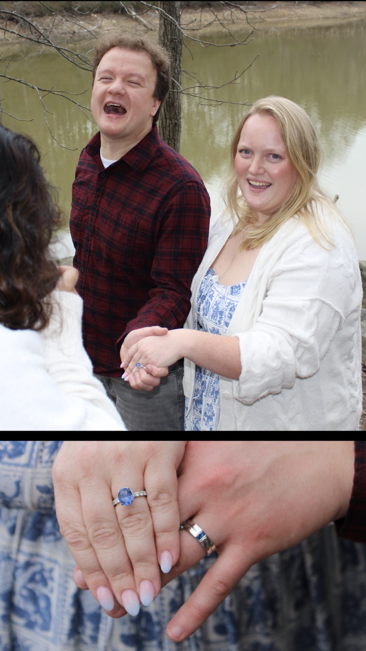 Photograph of a beautiful couple getting engaged