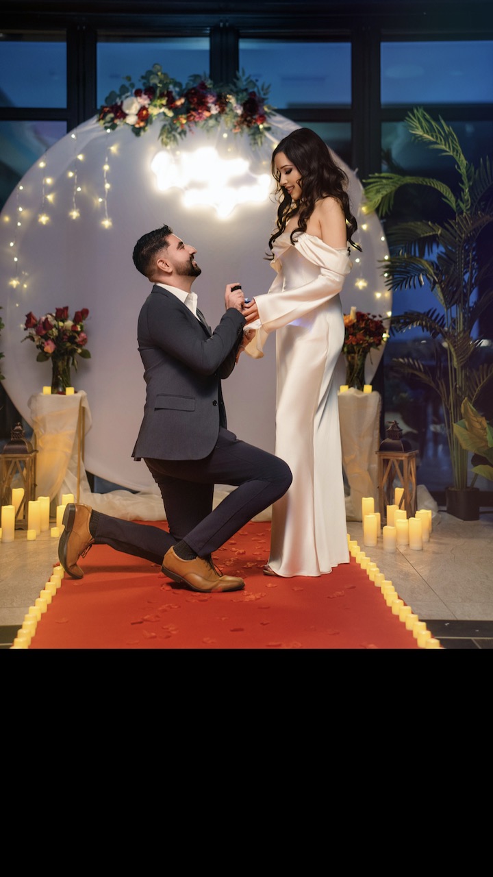 Photograph of a beautiful couple getting engaged