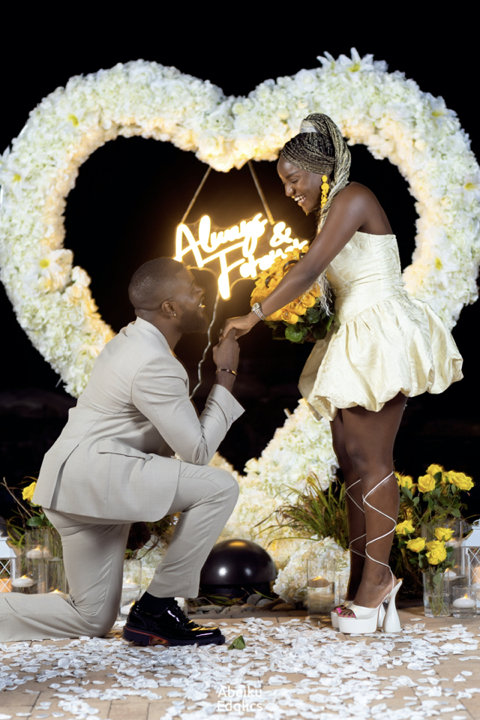 Photograph of a beautiful couple getting engaged