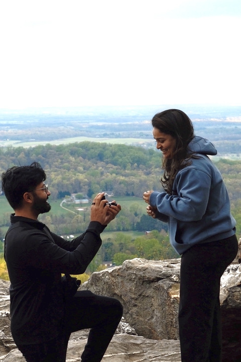 Photograph of a beautiful couple getting engaged