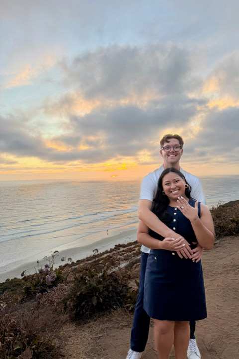 Photograph of a beautiful couple getting engaged