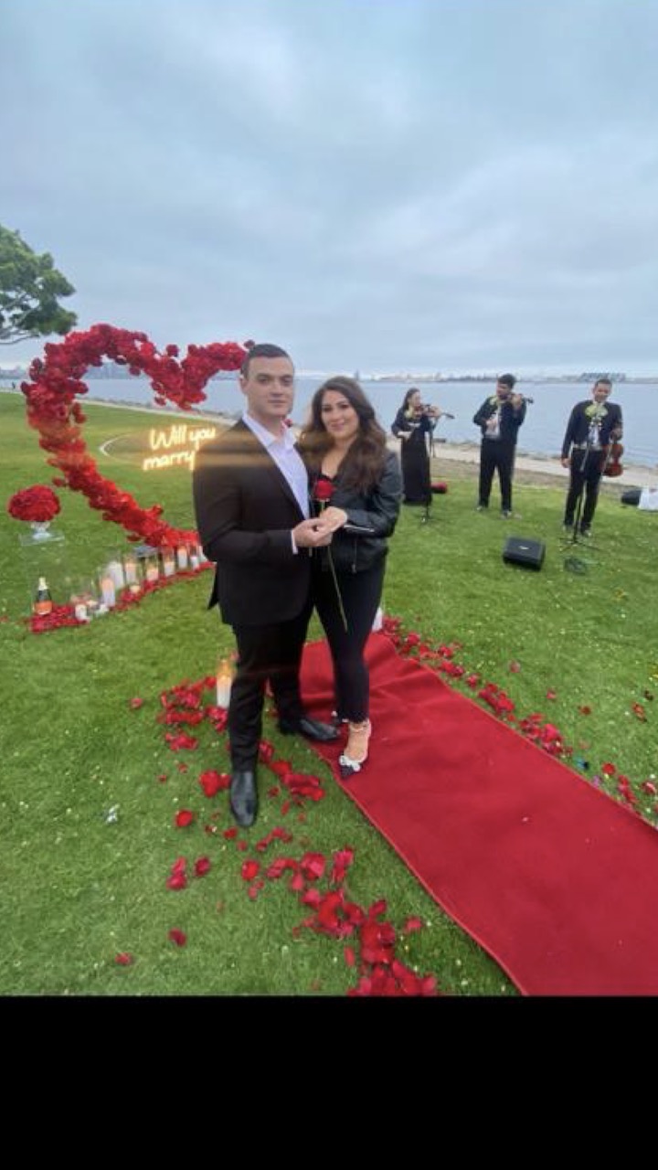 Photograph of a beautiful couple getting engaged