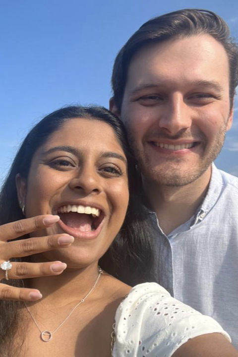 Photograph of a beautiful couple getting engaged