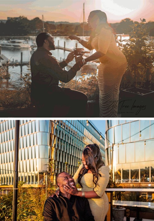 Photograph of a beautiful couple getting engaged
