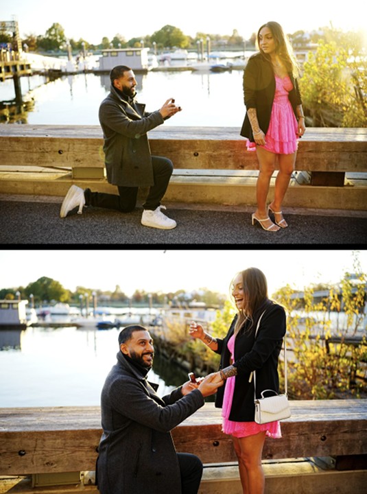 Photograph of a beautiful couple getting engaged