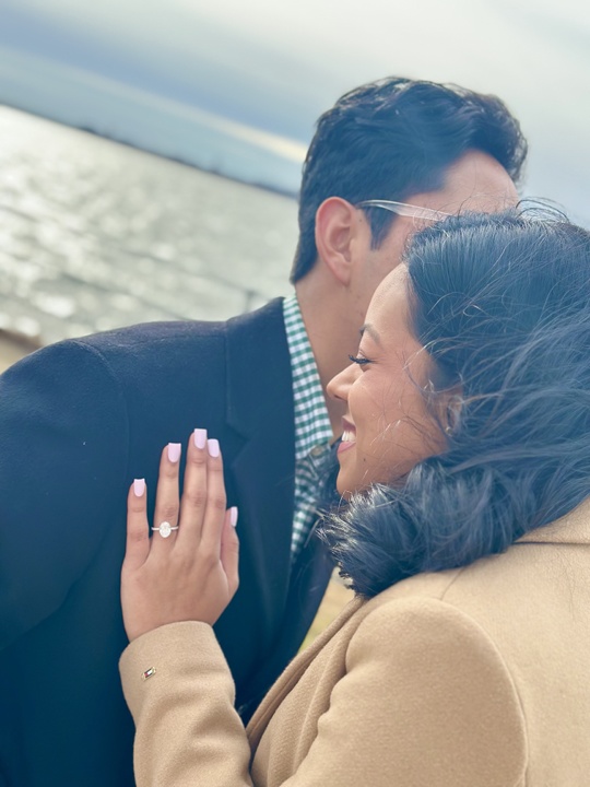 Photograph of a beautiful couple getting engaged