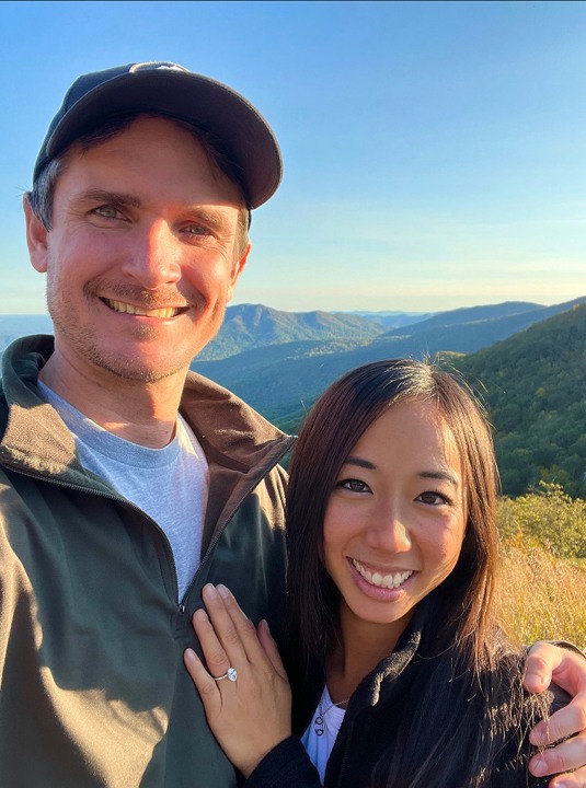 Photograph of a beautiful couple getting engaged
