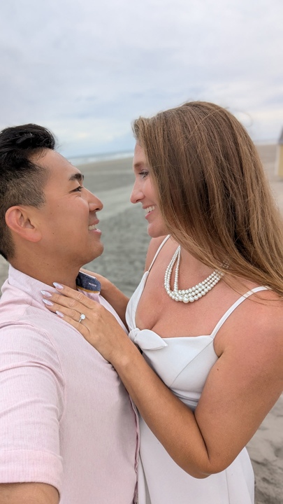 Photograph of a beautiful couple getting engaged