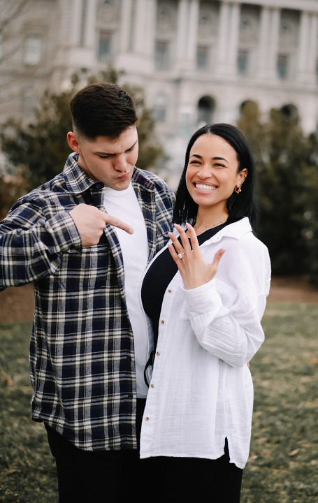 Photograph of a beautiful couple getting engaged