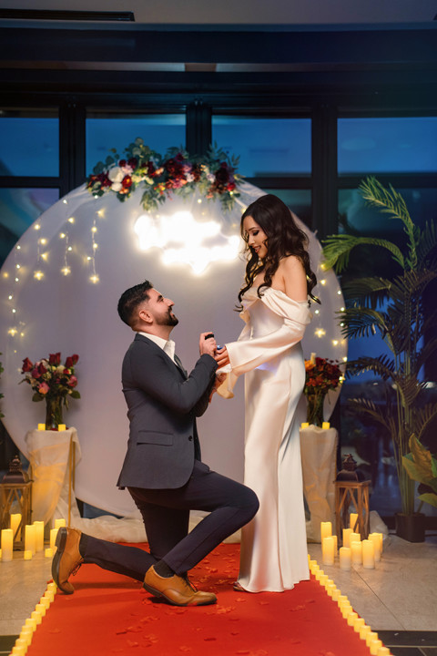 Photograph of a beautiful couple getting engaged