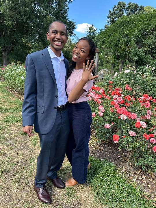 Photograph of a beautiful couple getting engaged