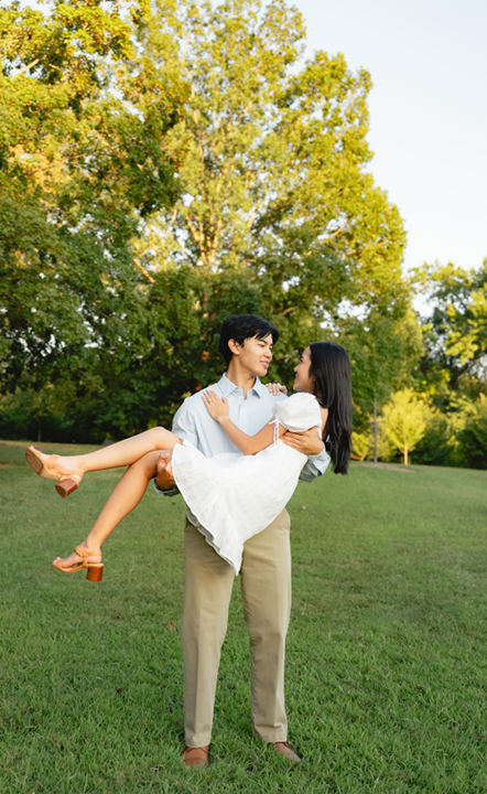 Photograph of a beautiful couple getting engaged