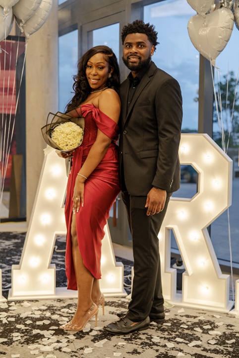 Photograph of a beautiful couple getting engaged